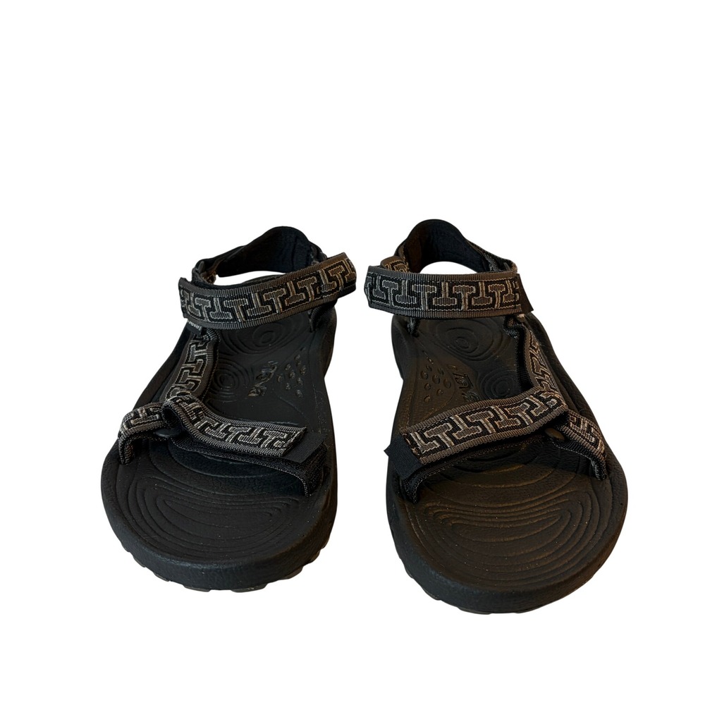 Teva Hurricane Mens 11 Black Gray Geometric Sport Sandals 6640